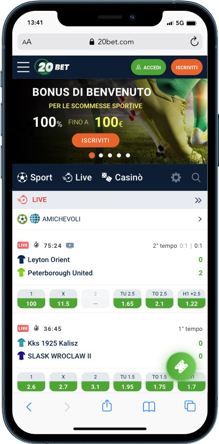 20bet App Homepage