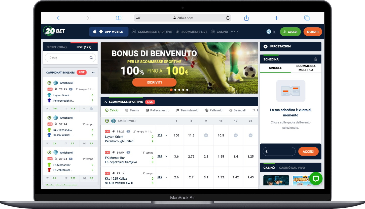 20bet Homepage