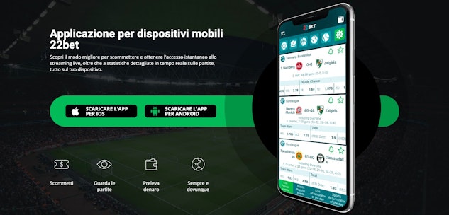 22bet App i OS e Android