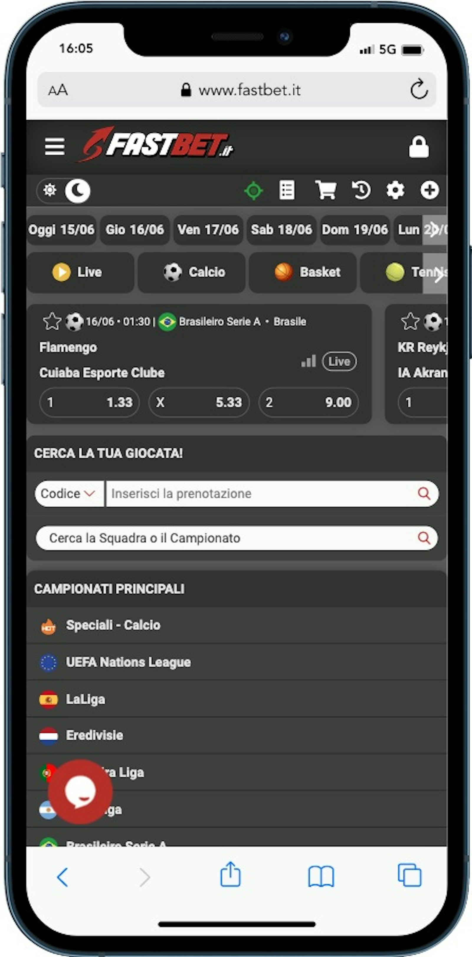 App Fastbet Homepage