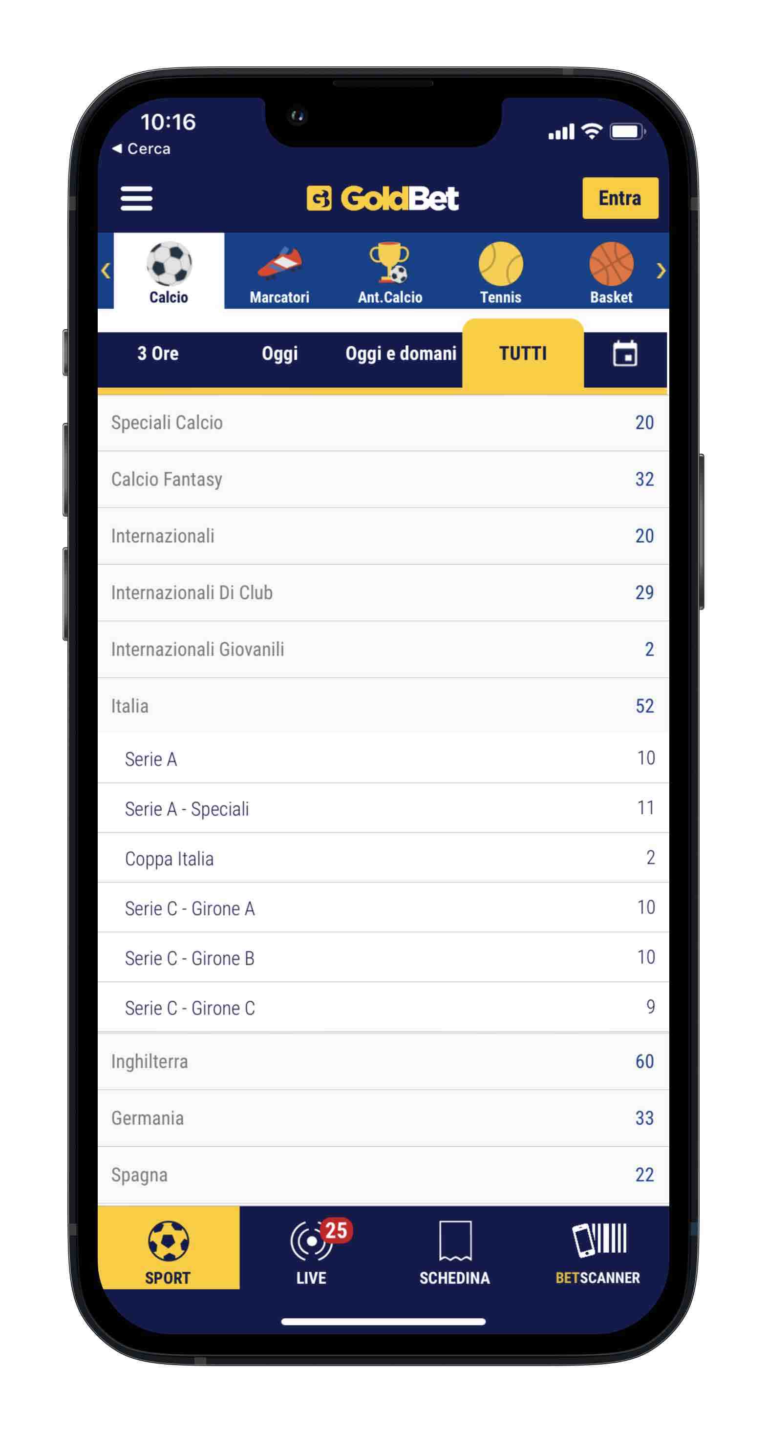 App Goldbet Homepage