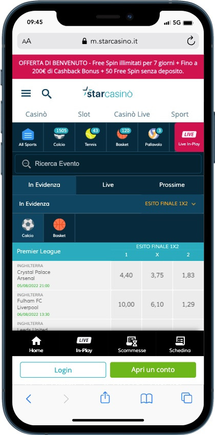 App Starcasino Homepage