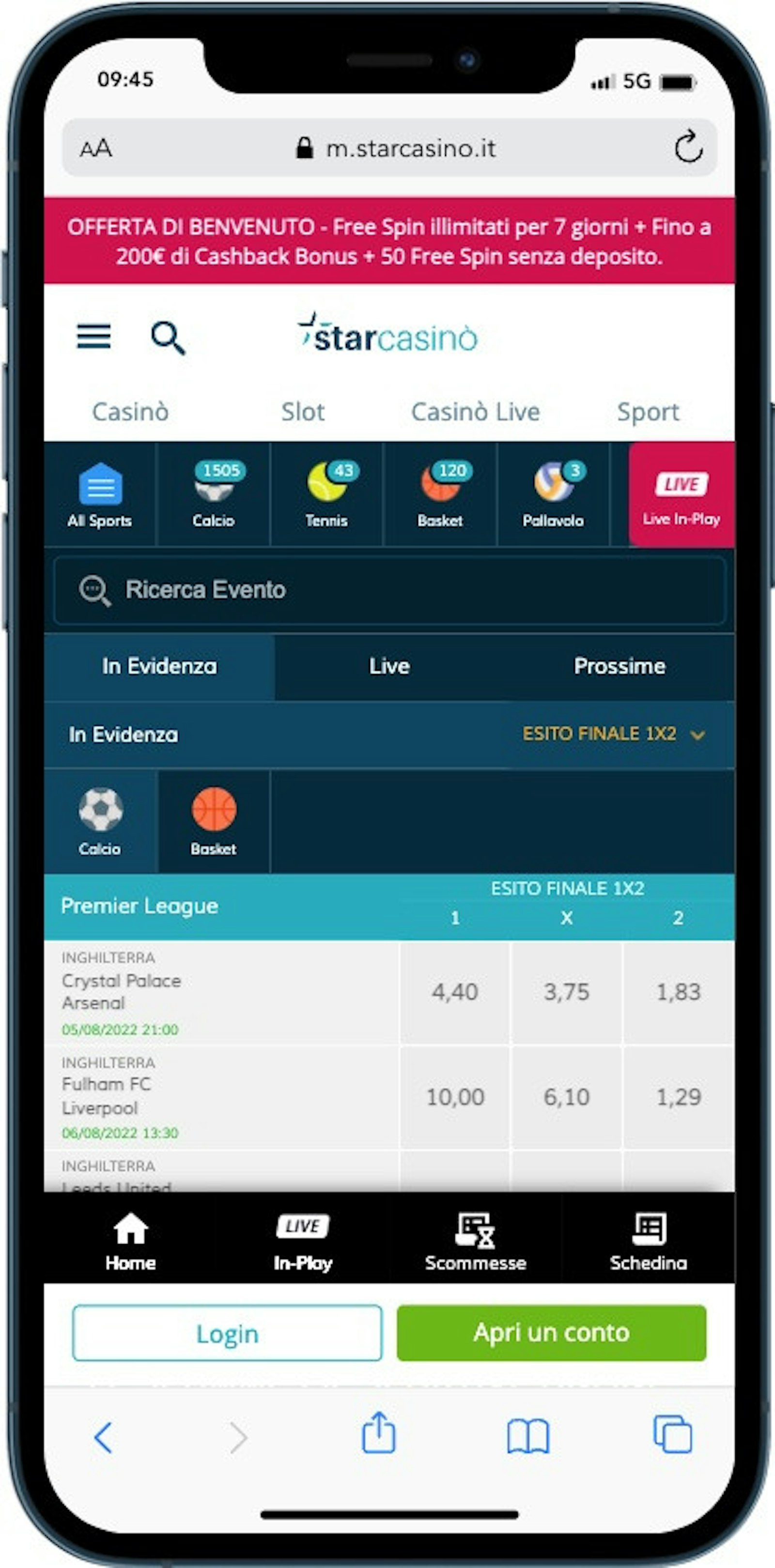 App Starcasino Homepage
