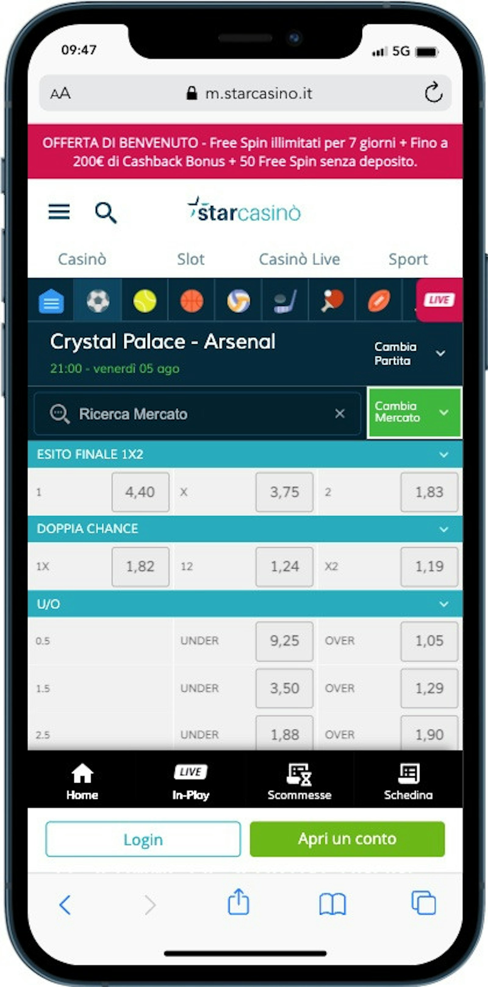 App Starcasino Scommesse