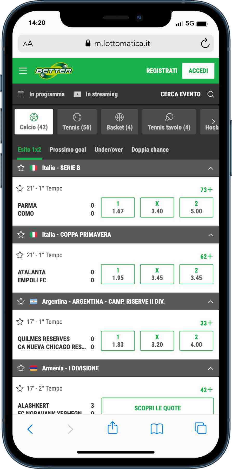 Homepage Lottomatica