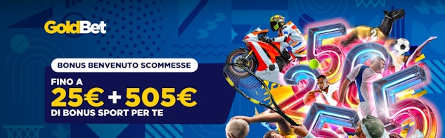 Bonus benvenuto Goldbet fino a 530 EUR