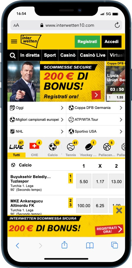 Interwetten Homepage App