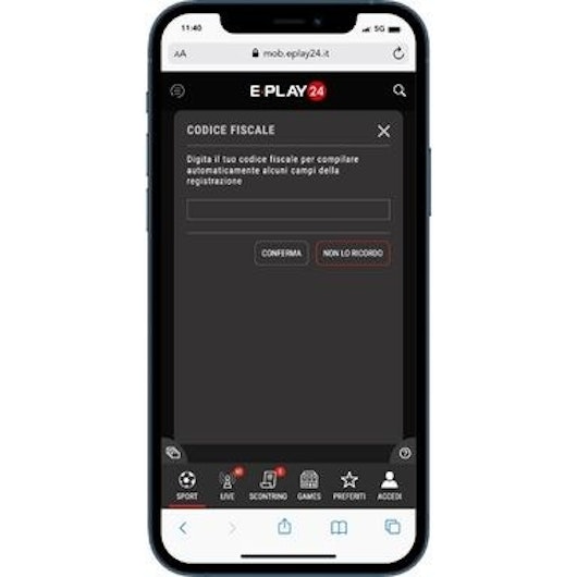 Ottenere Bonus Eplay24 step2