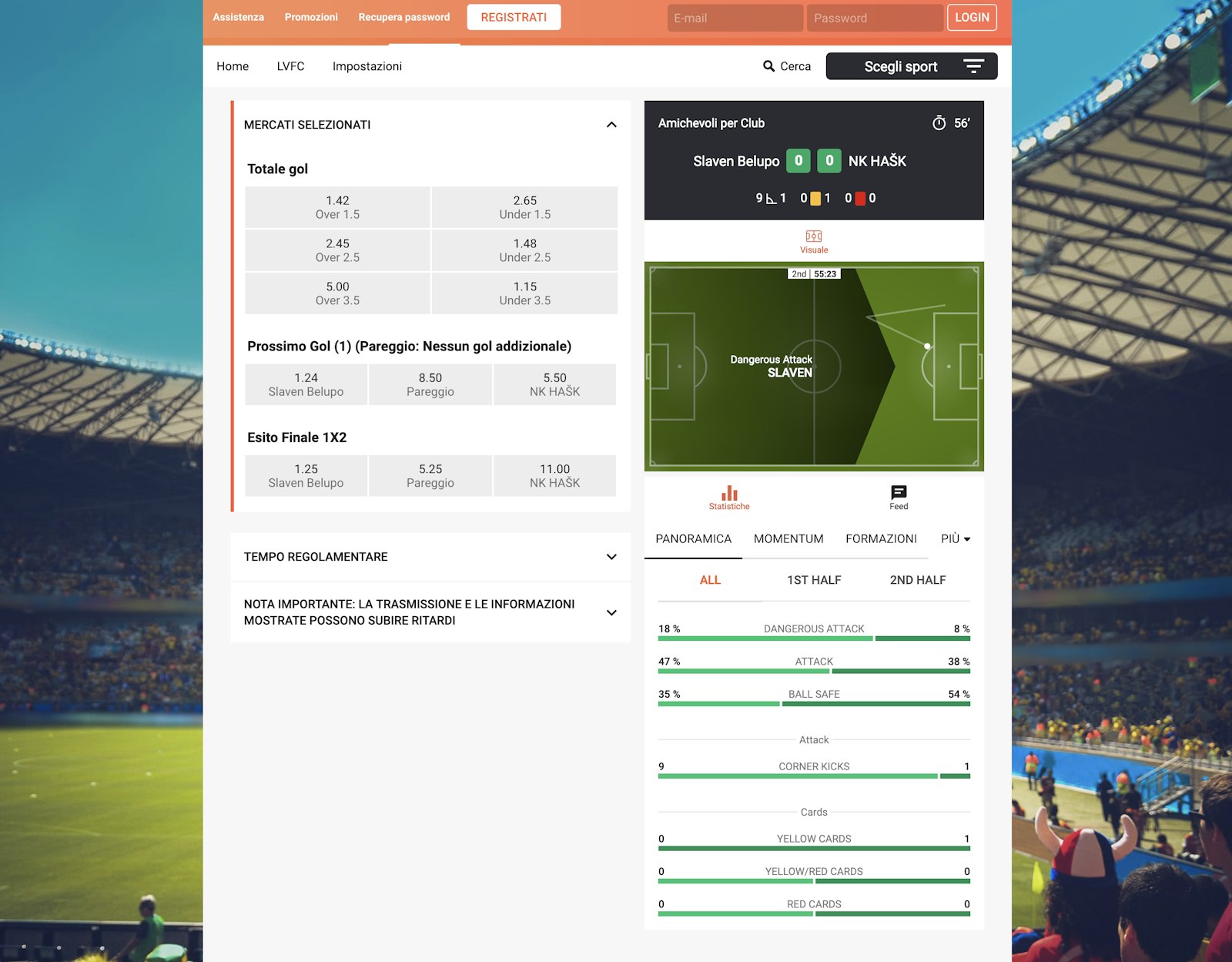 Scommesse live LeoVegas