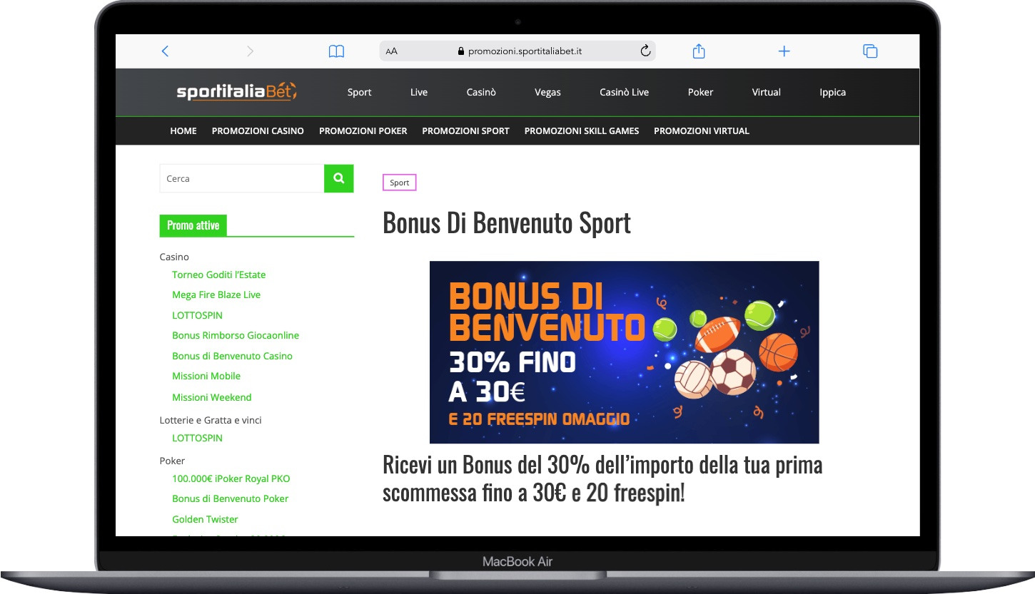 SportitaliaBet Bonus