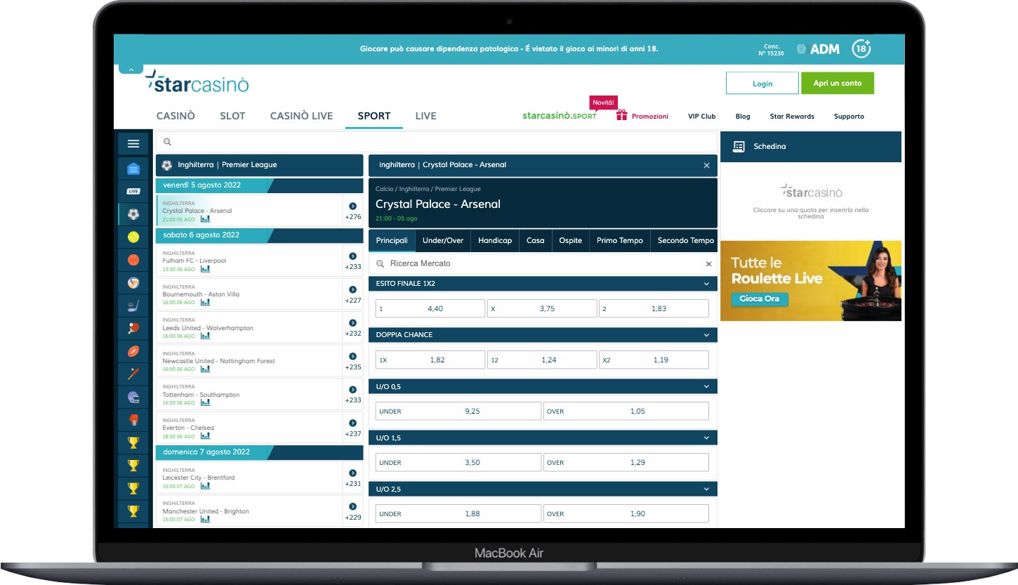 Starcasino Scommesse