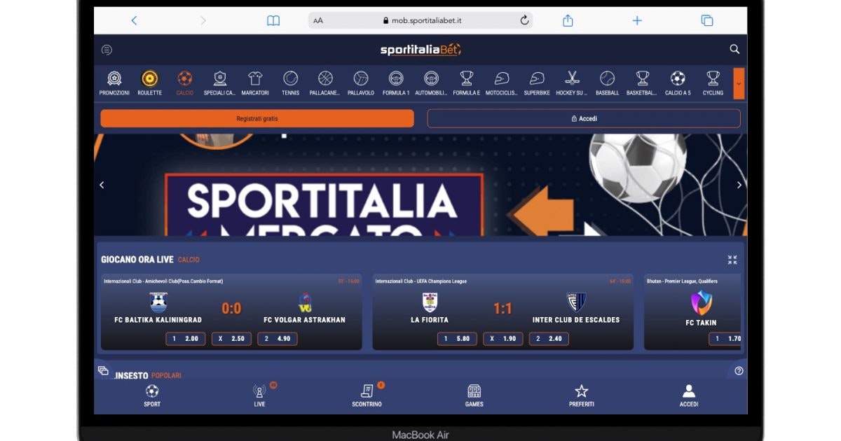 SportitaliaBet Homepage
