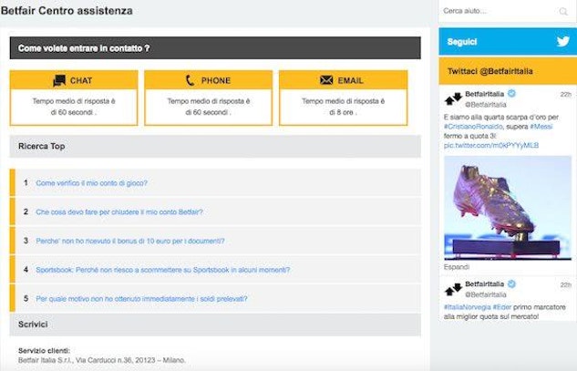 Betfair sito scommesse 2020