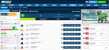 Betflag ippica interfaccia