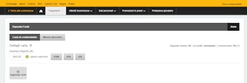 Deposito carta di credito siti scommesse