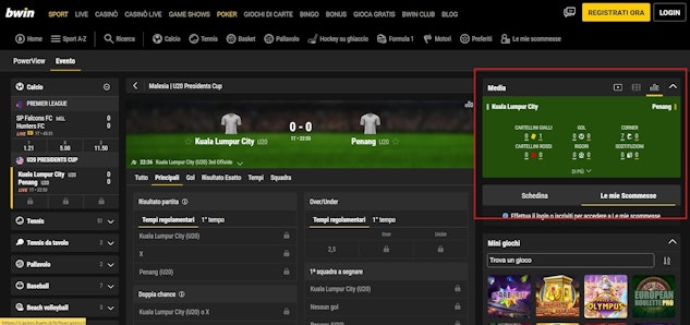 Live stats bwin