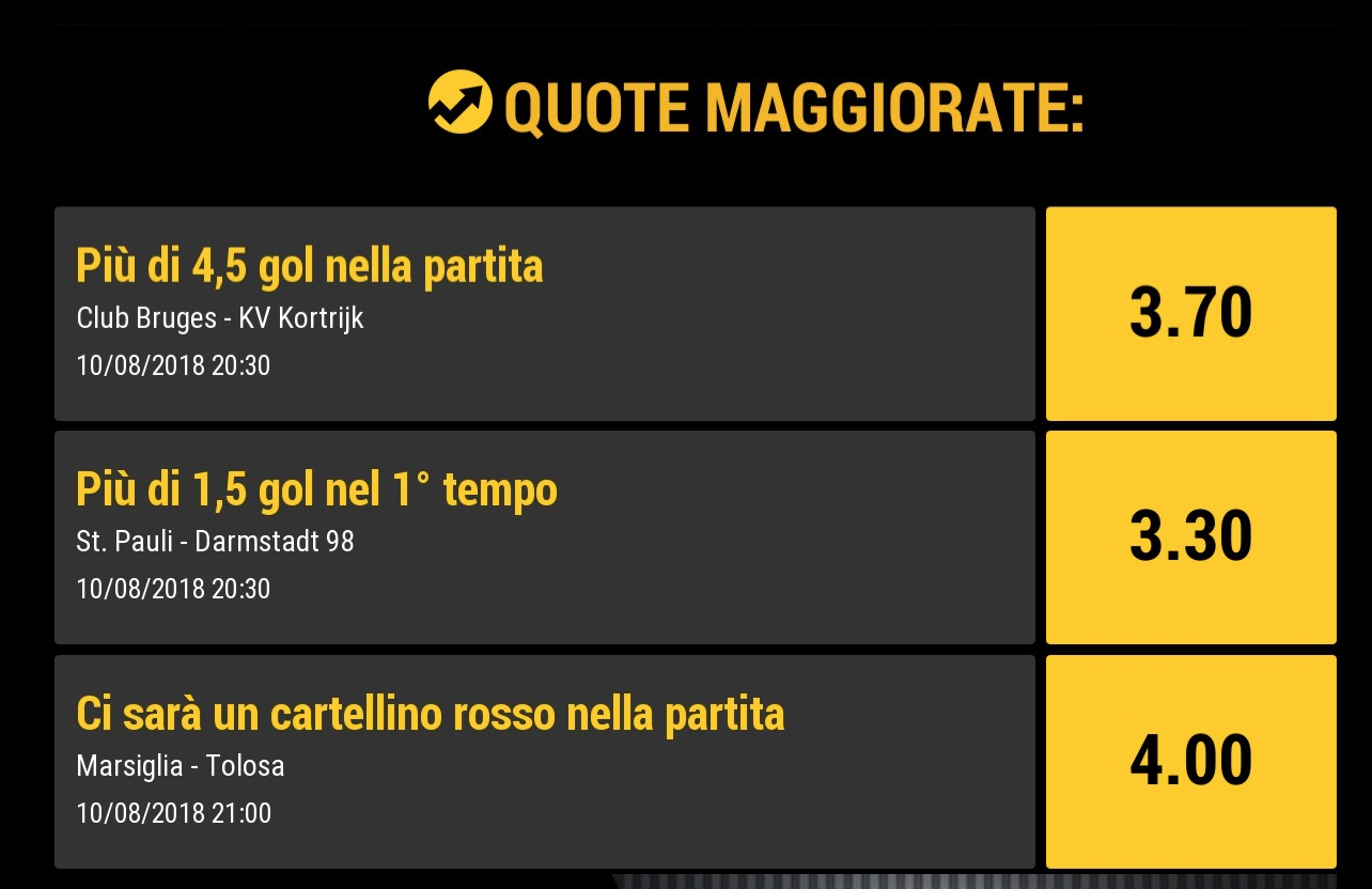 Quote maggiorate bwin