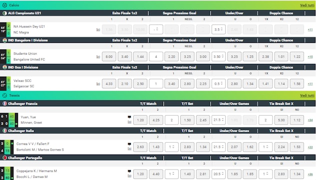 Sisal scommesse live