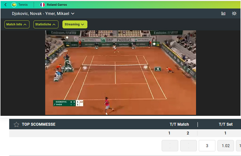 Streaming tennis sisal